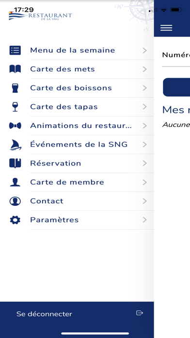 Restaurant SNG Menu Screenshot