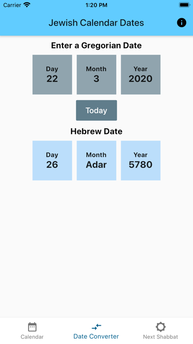 Jewish Calendar Dates screenshot 2