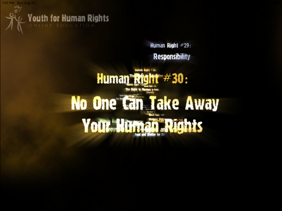 Youth for Human Rights iPad screenshot 1 - Education app