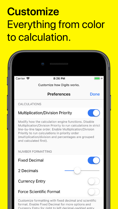 Digits Basic Tape Calculator iPhone screenshot 8 - Utilities app