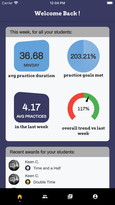 Practice Space Teacher App Screenshot