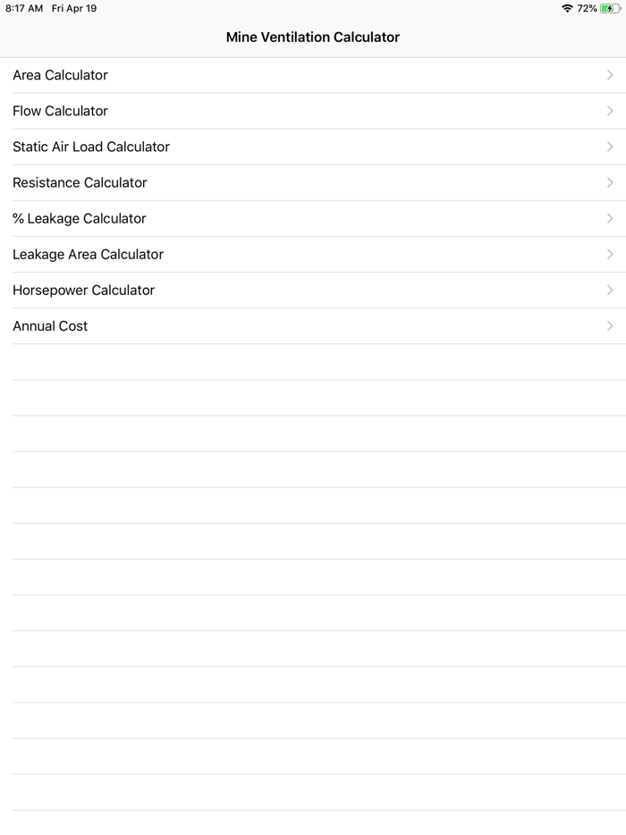Mine Ventilation Calculator