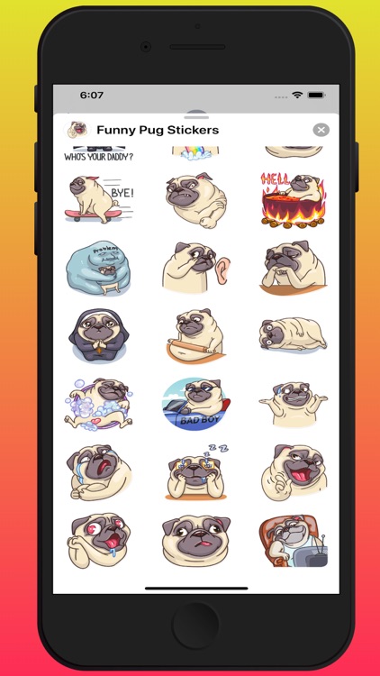Funny Pug Stickers Pack