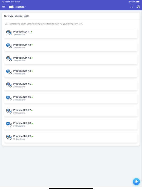 South Carolina DMV Test iPad screenshot