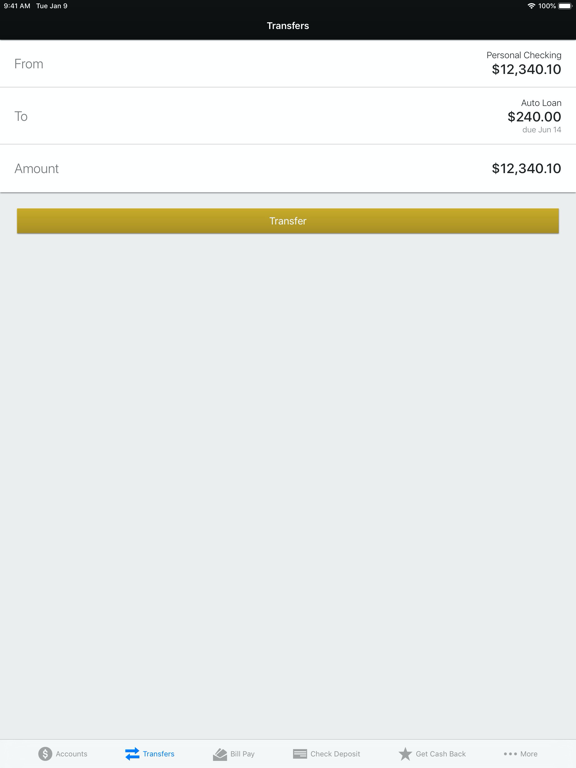 American Bank N.A. iPad screenshot 4 - Finance app