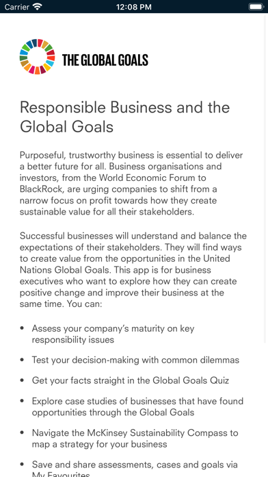 Global Goals BusinessNavigator Screenshot