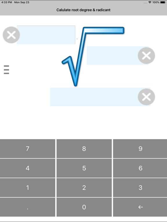 Root Calculator root,cube,-nth iPad screenshot