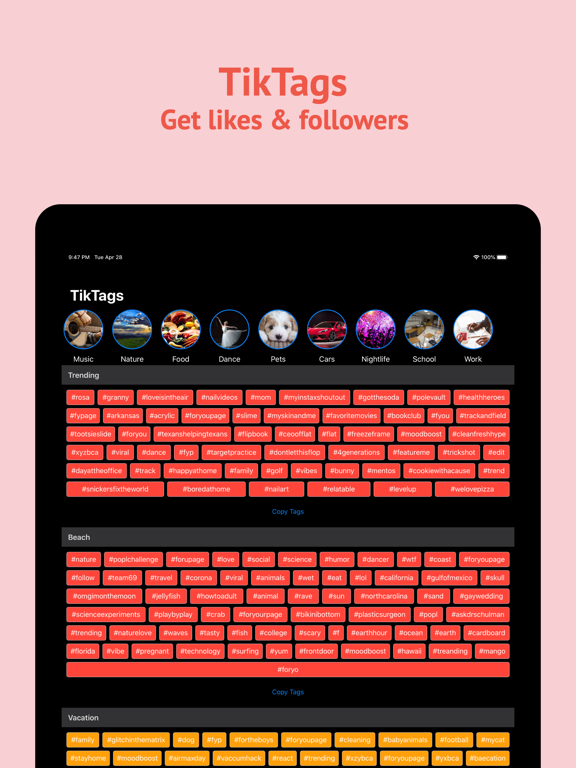 Screenshot #4 pour TikTags for Hashtags - Likes