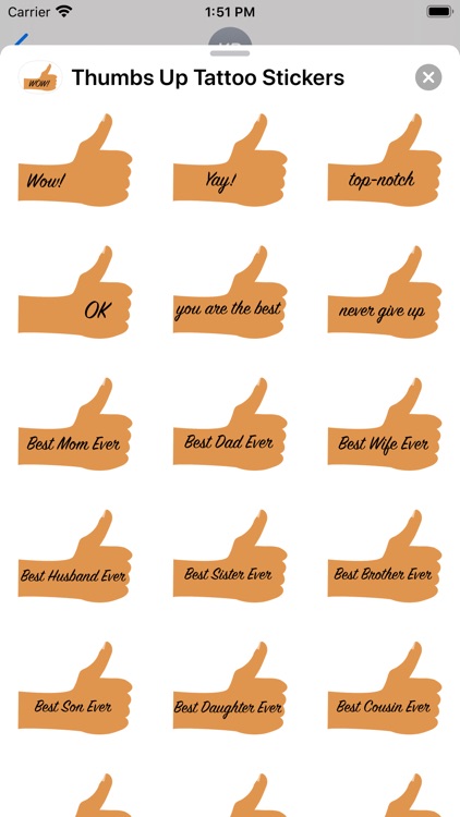 Thumbs Up Tattoo Stickers screenshot-5