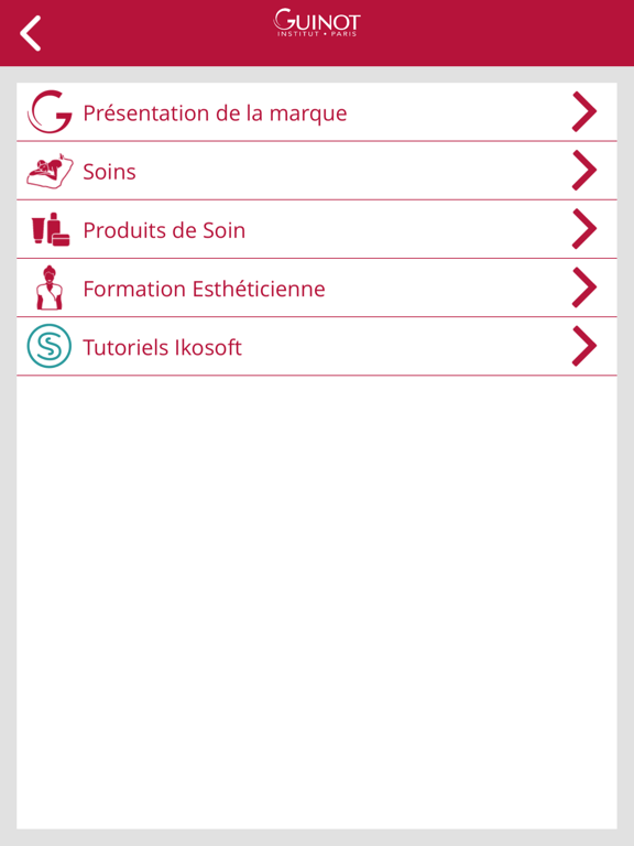 eTraining Guinot app screenshot 2