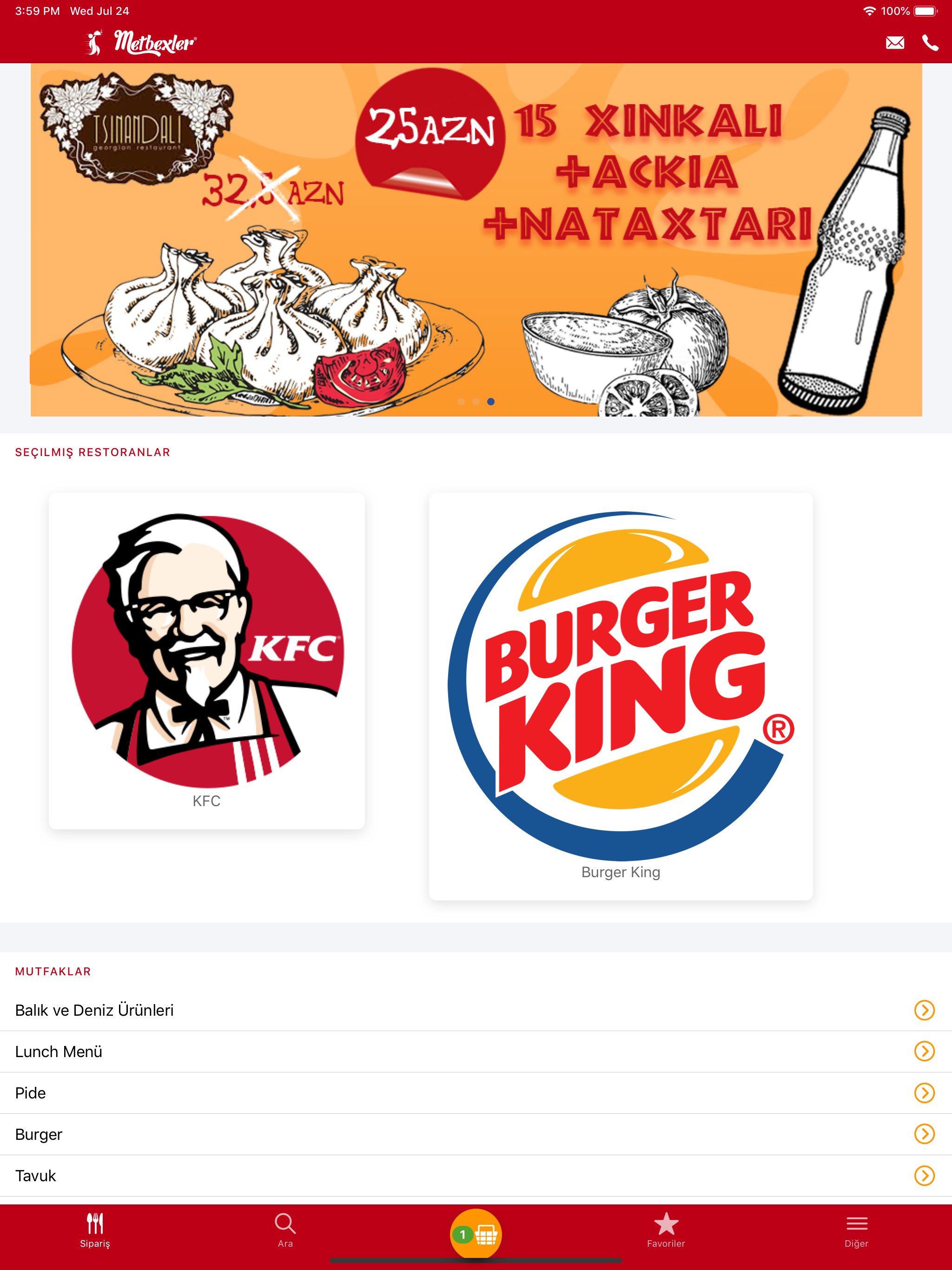 Metbexler.az - Yemek Sifarişi