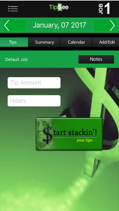 TipSee Tip Tracker App Screenshot
