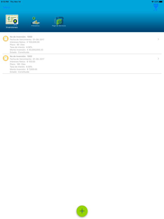 CoopeUna Móvil iPad screenshot