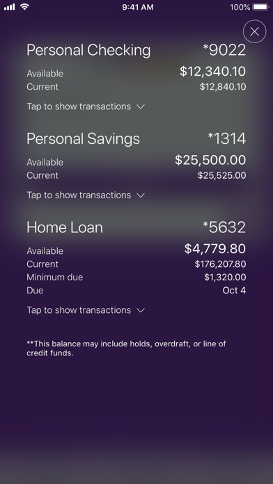 BankFinancial Mobile App Screenshot