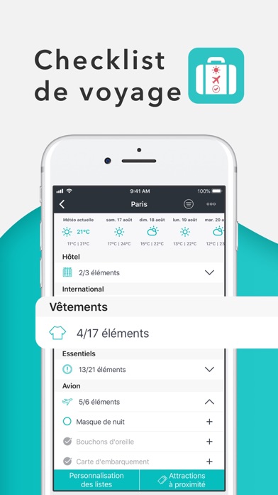 Screenshot #1 pour Packr - Liste valise & voyage