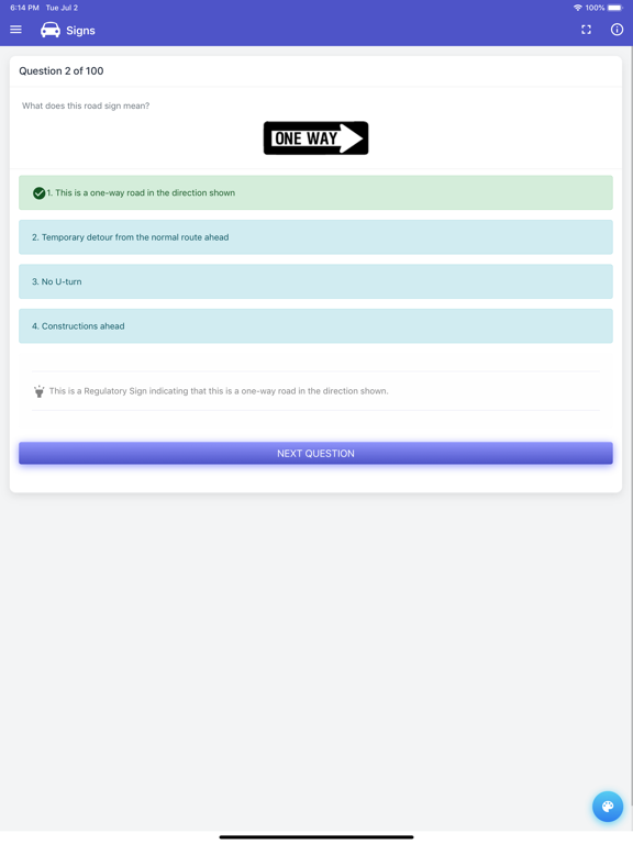 Connecticut DMV Practice Exam iPad screenshot