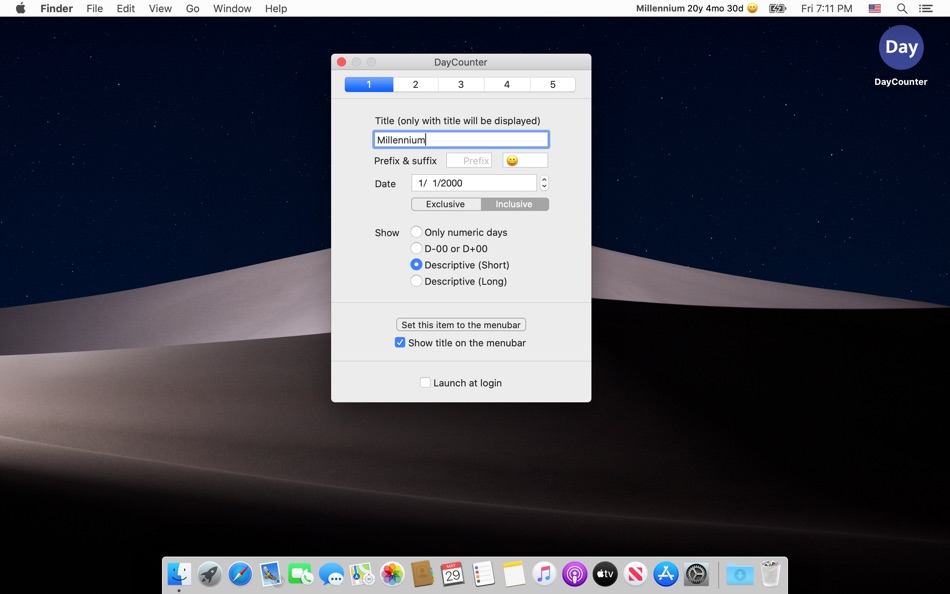 #2. DayCounter (D-day) Countdown (macOS) 由: Academica.kr