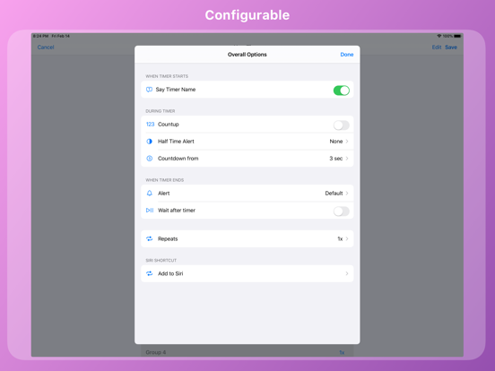 Timer - Configurable Timer iPad screenshot 7 - Utilities app
