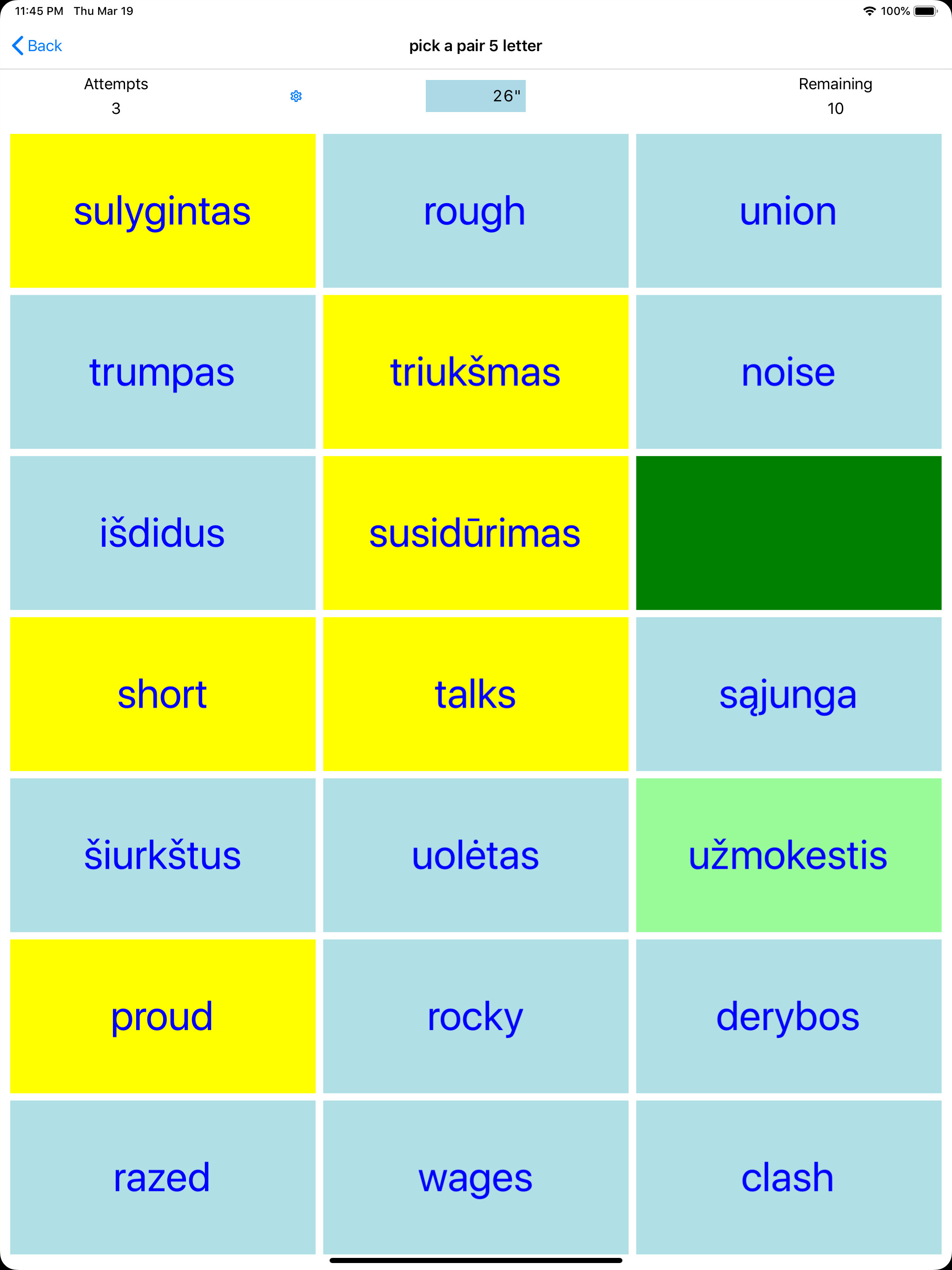 PickAPair Lithuanian - English
