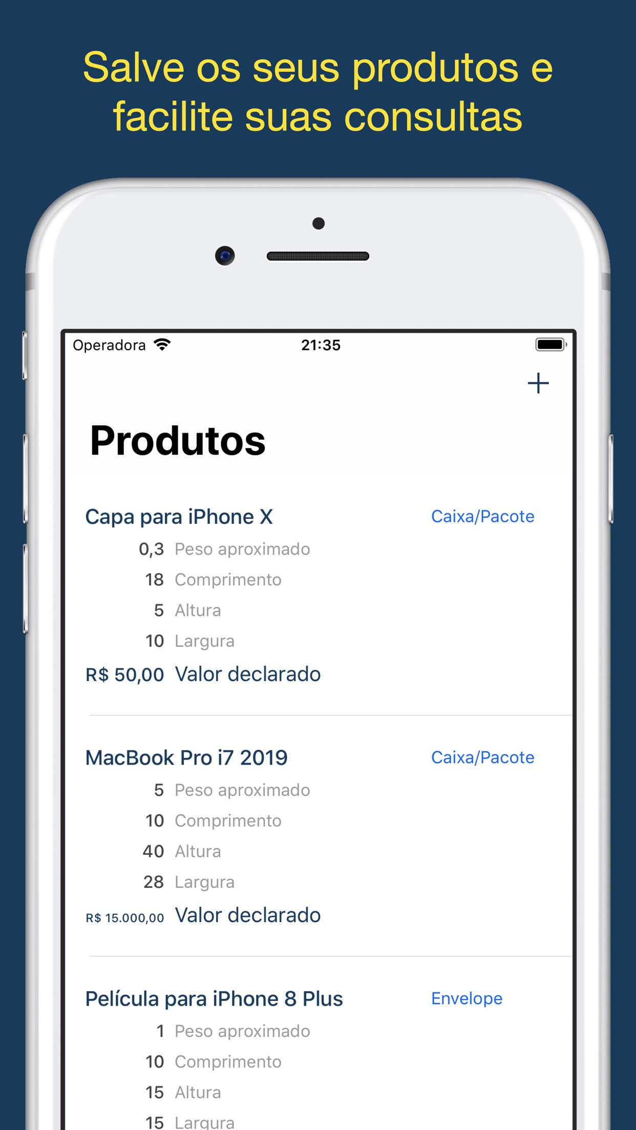 Screenshot do app Calcula Frete dos Correios