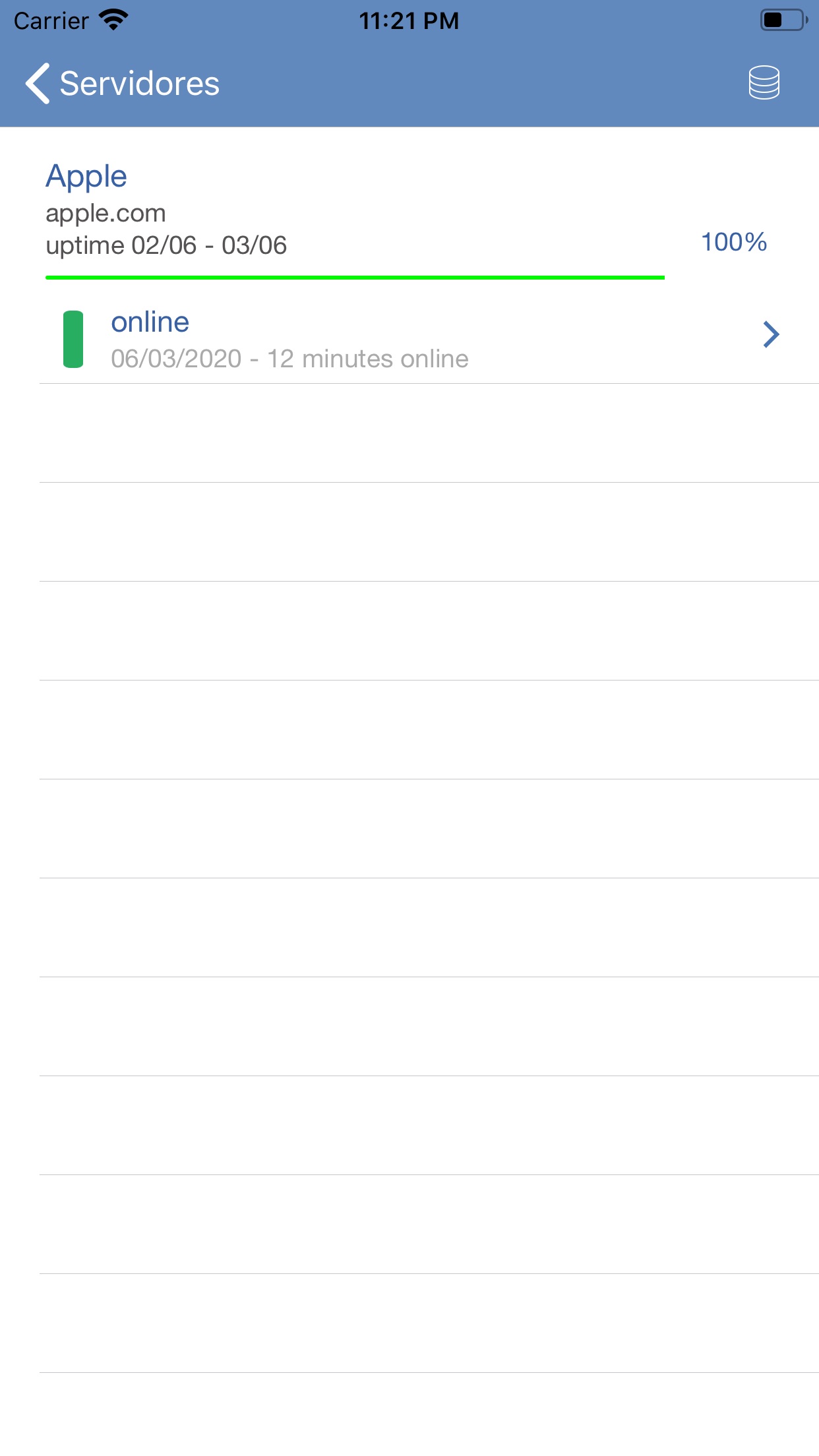 Screenshot do app Servidores App