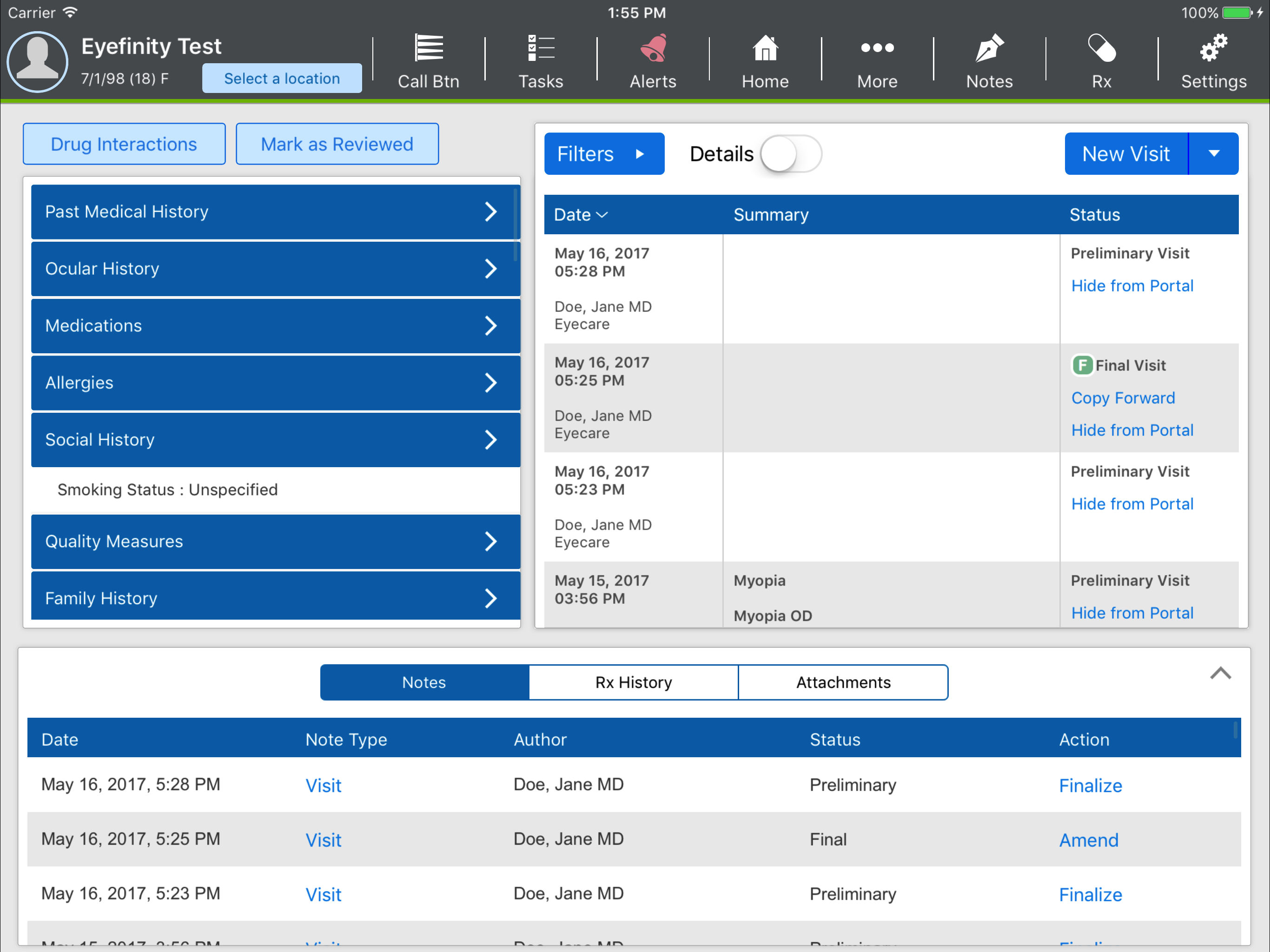 Eyefinity EHR screenshot 5