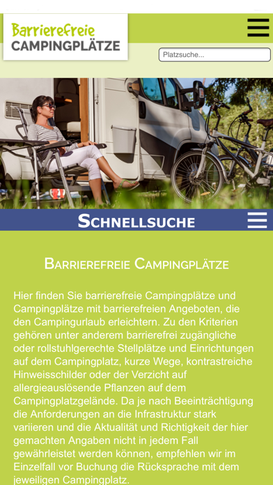 Screenshot #1 pour Barrierefreie Campingplätze