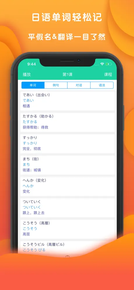 标准日本语中级单词语法