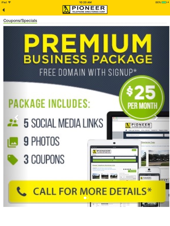 Pioneer Telephone Directories iPad screenshot 7 - Reference app