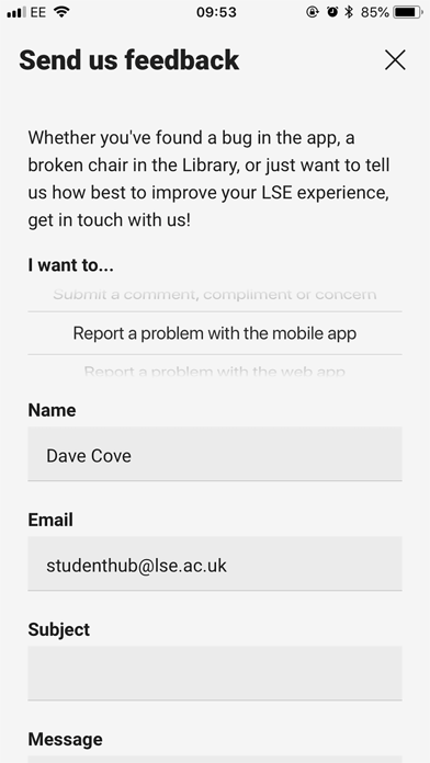 LSE Student Hub Screenshot