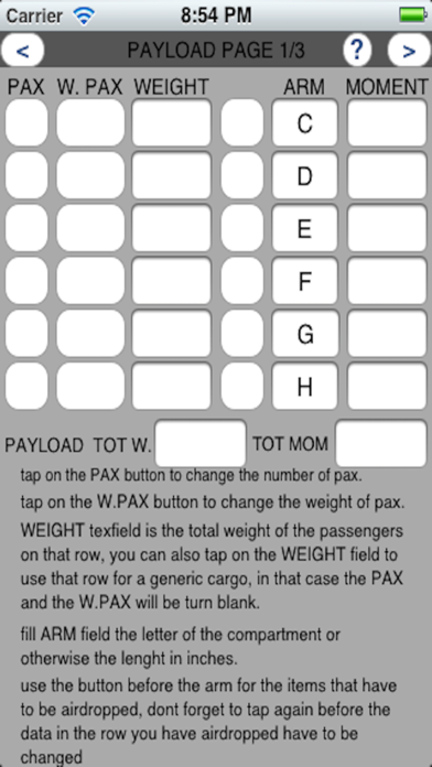 Screenshot #1 pour WEIGHT AND BALANCE C130J