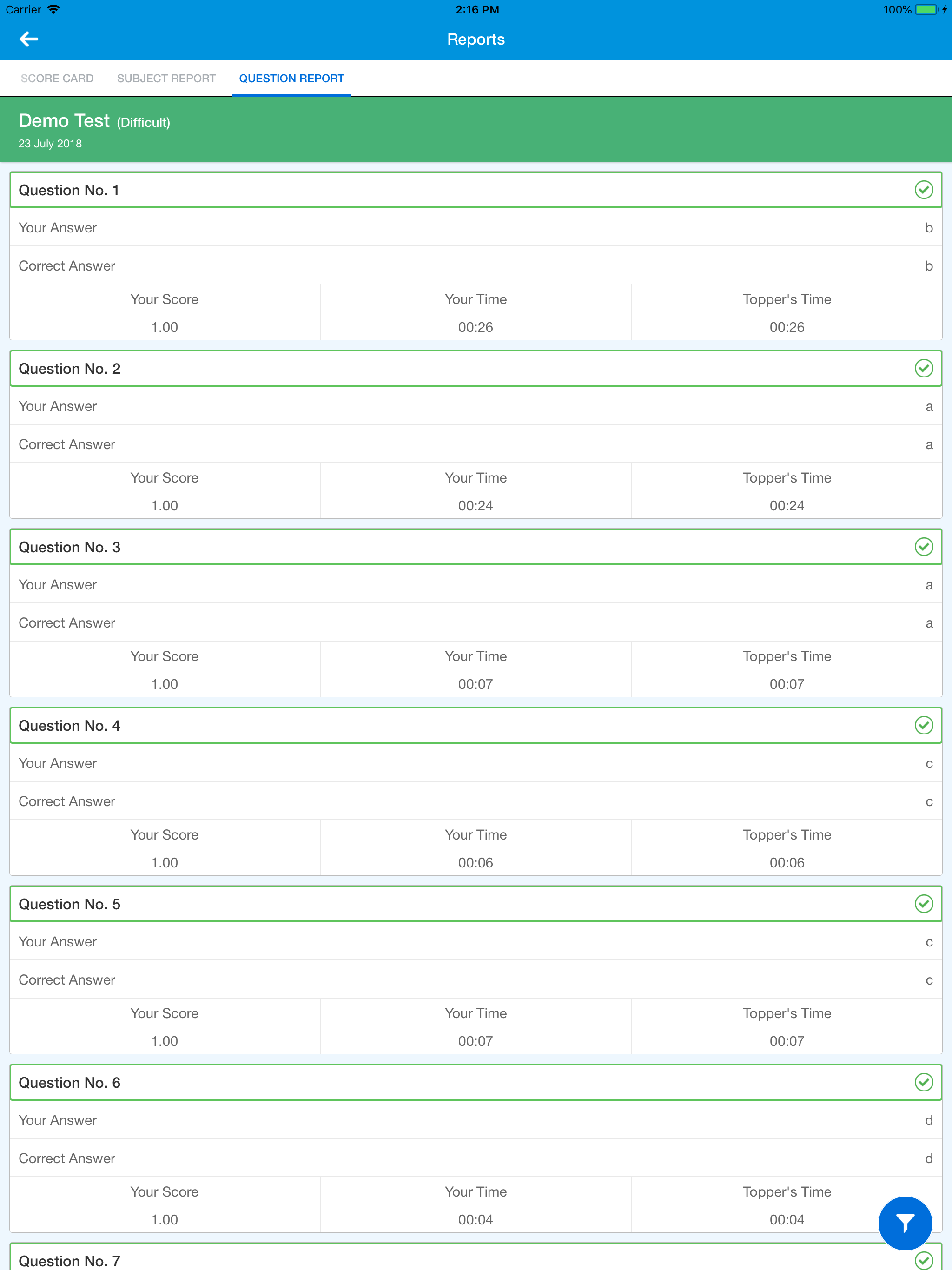 DRA e-exam screenshot 15
