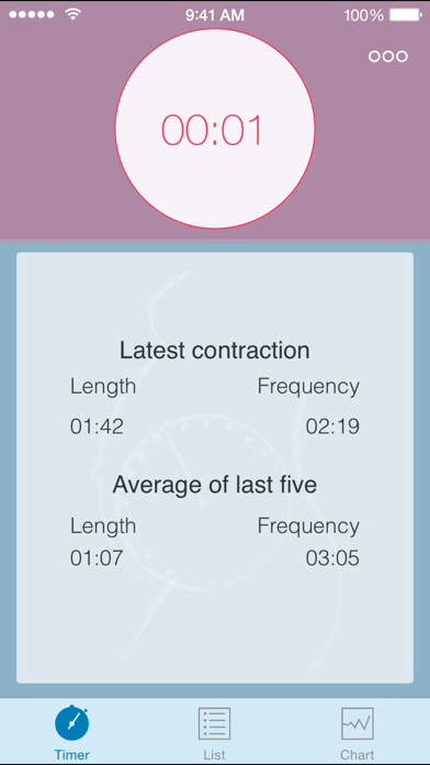 Labor Contraction Timer Screenshot