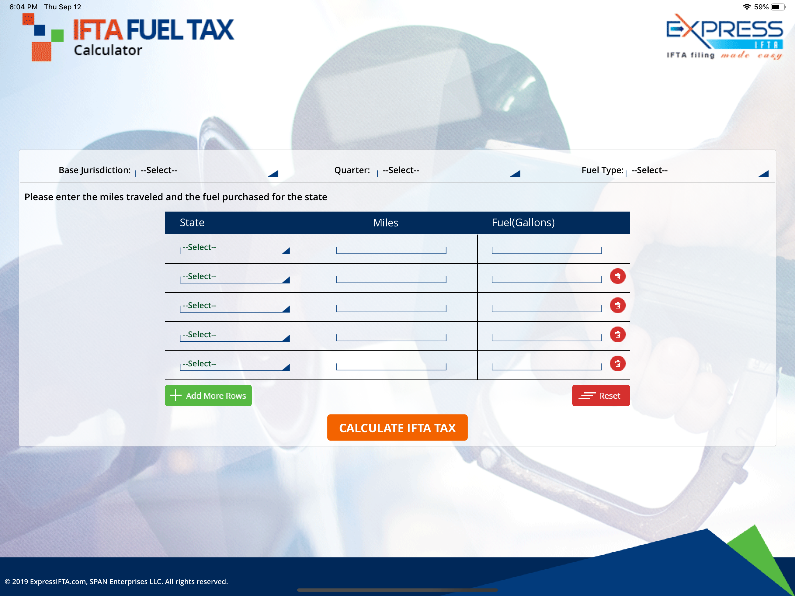 Accurate IFTA Tax Calculator