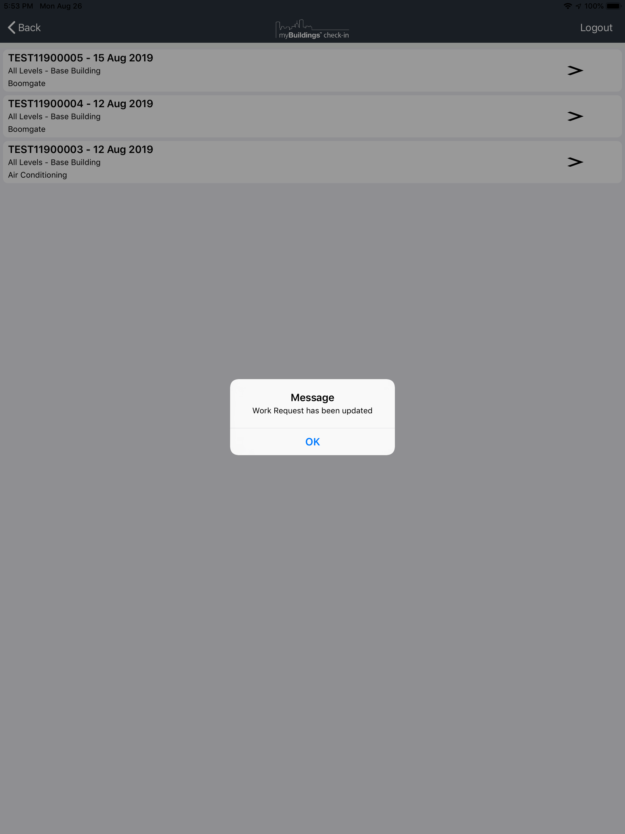 myBuildings Check In
