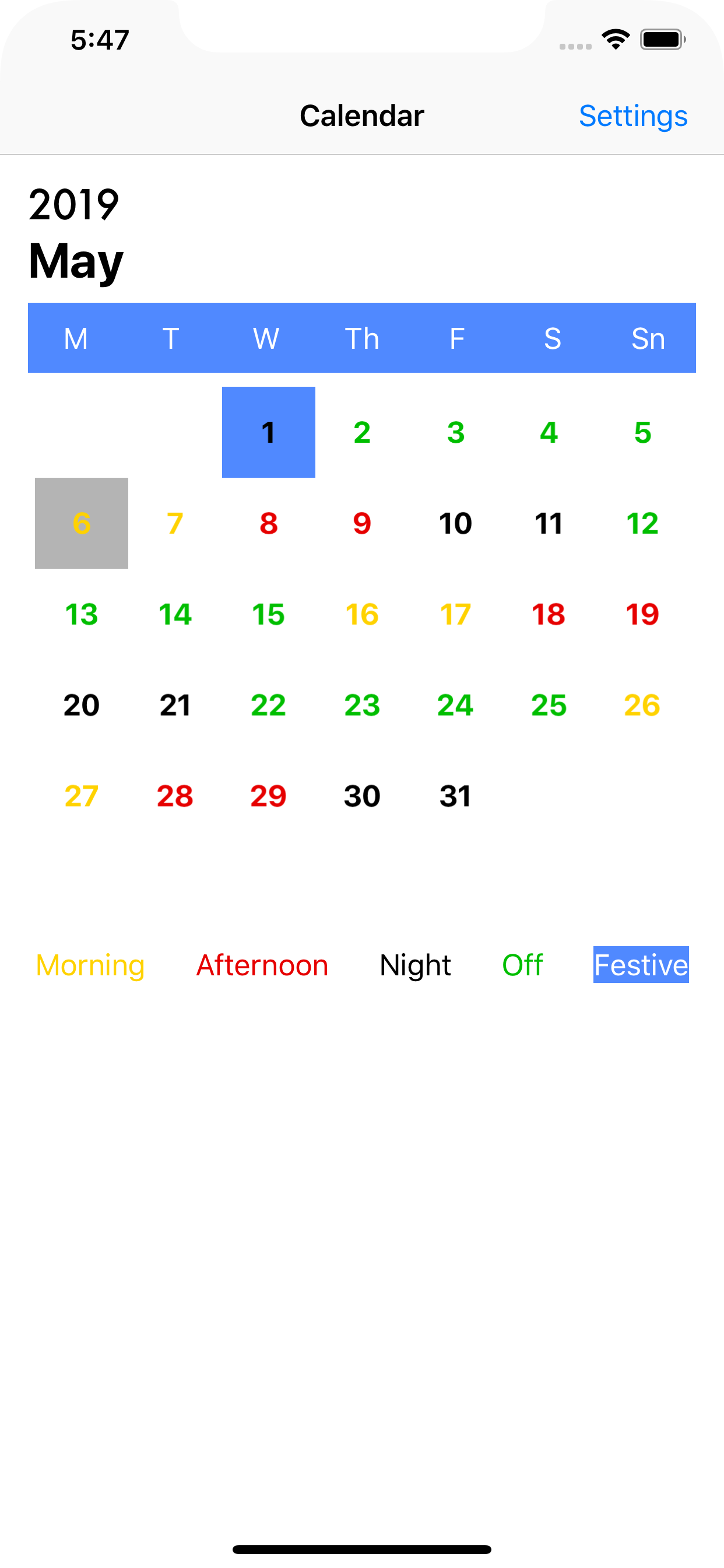 Acerinox - Calendario 5º turno