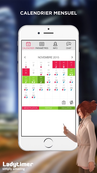 Screenshot #2 pour LADYTIMER ovulation et règles