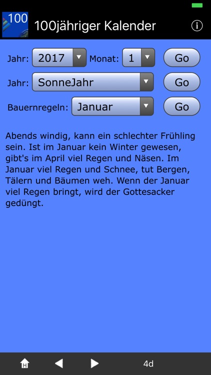 100jähr. Kalender+Bauernregeln