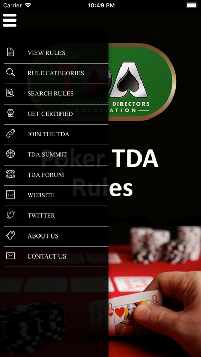 Official Poker TDA Rules Screenshot