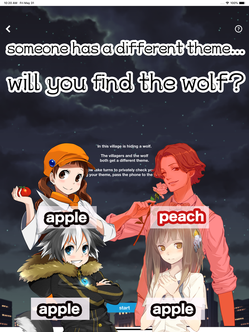 WordWolf - Werewolf game official gameplay screenshot 1