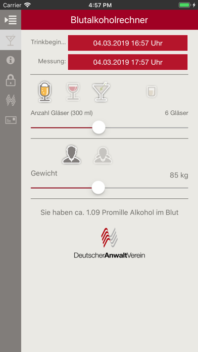 Screenshot #1 pour DAV Blutalkoholrechner