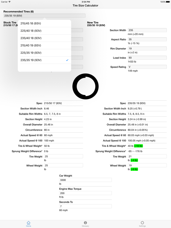 Tire Size Calculator screenshot 2