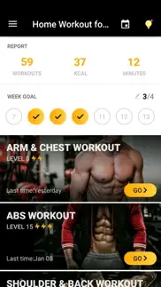 home workout for men iphone screenshot 1