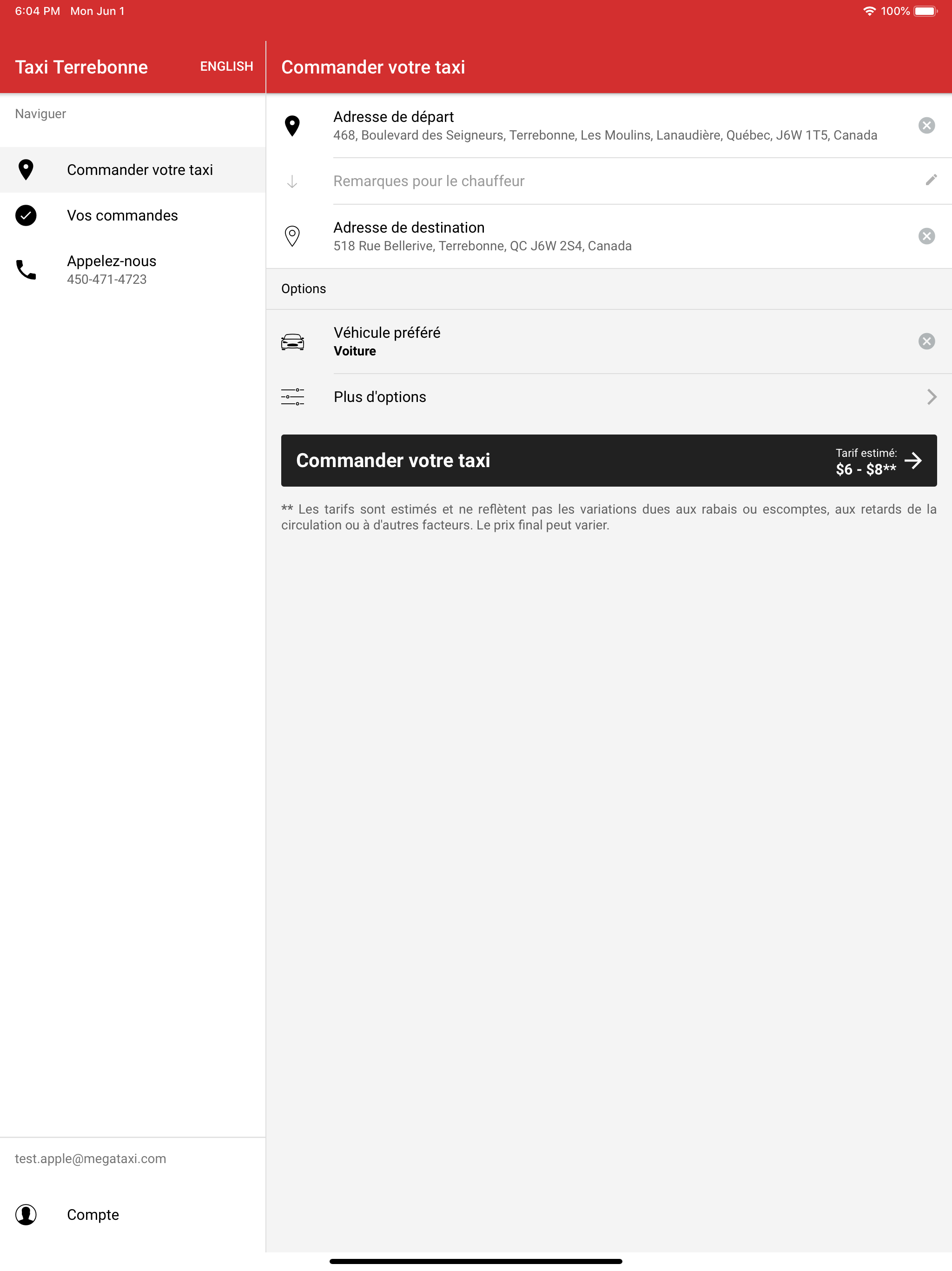 Taxi Terrebonne screenshot 6