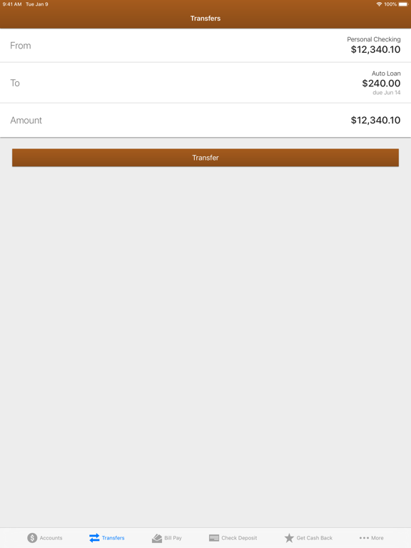North County CU Mobile Banking iPad screenshot 4 - Finance app