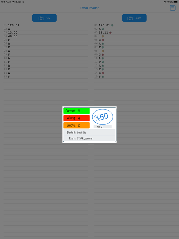 Screenshot #4 pour Exam Reader-Optical Test Grade