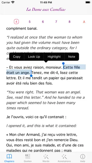 Capture d'écran de Bilingual French Classics sur iPhone 2