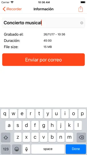 Captura de pantalla de IRecorder Pro - SimpleTouch en iPhone 5