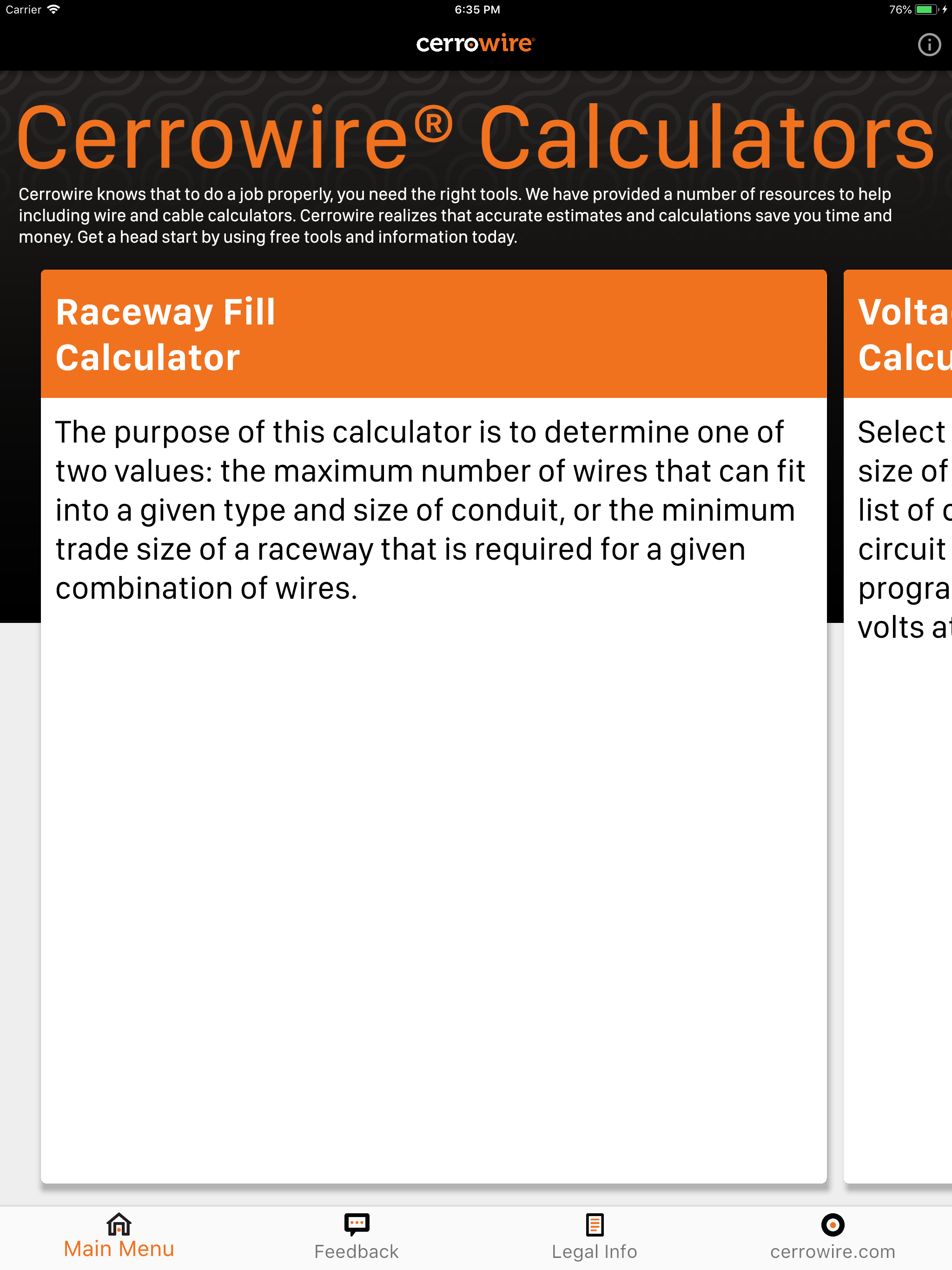 Cerrowire Calculators