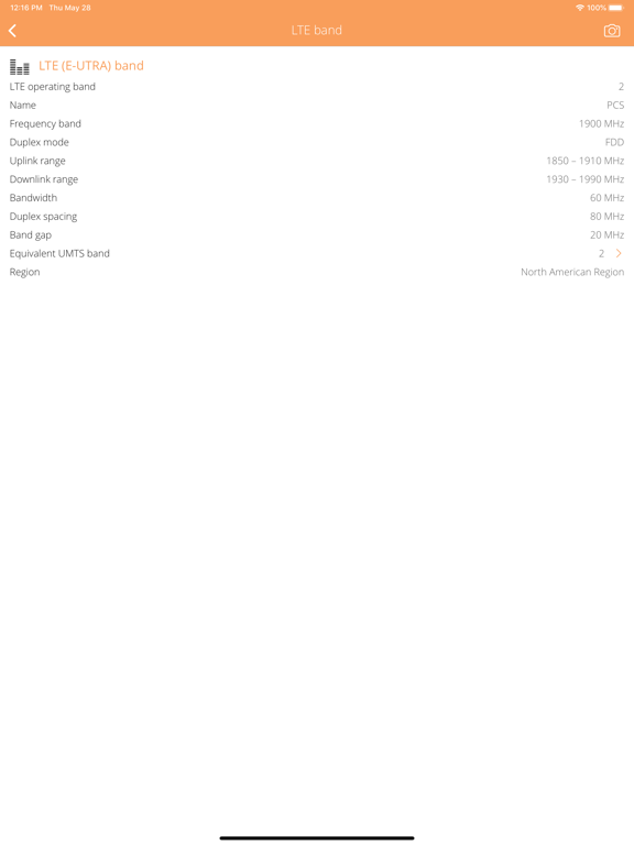 Cellular Info iPad screenshot